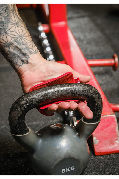 Dex Supports Grip Pad – Real Leather Non-Slip Weightlifting Hand Pad (Flexible Fingered Fitness Gloves)