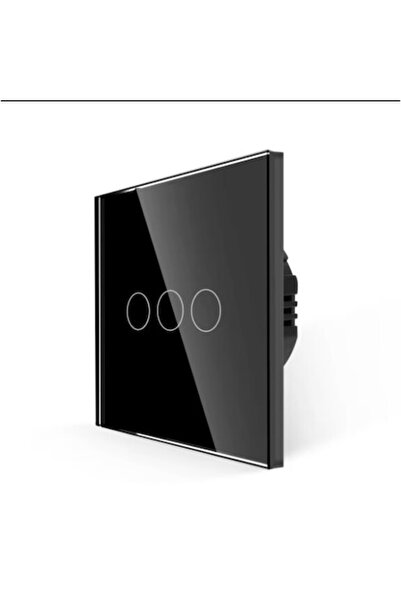 Bingoelec Întrerupător inteligent WIFI fără neutru, 3 butoane tactile 1000w, fabricat din sticlă securizată cu indicator LED,