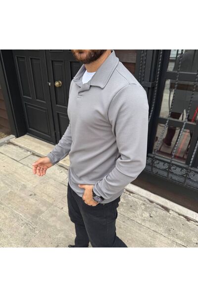 WEAR Gray Crepe Nurse Collar Sweatshirt