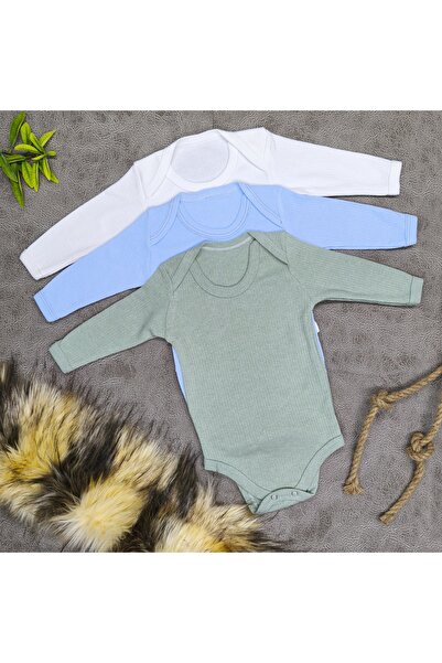 vieso 3-Piece Boys' Long-Sleeve Reported Baby Boy's Snap-On Body Zibin