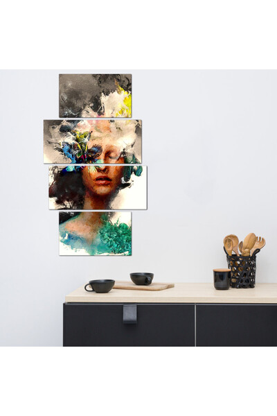 Generic لوحه جداريه - رسمة إمرأه فنيه - ٣٠٠٣٦ - مقسمه أربعة قطع
