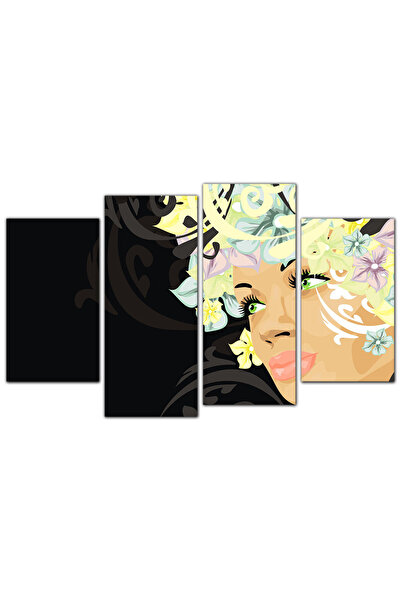 Generic لوحه جداريه - رسمة وجه إمرأه - ١٥١٥ - مقسمه أربعة قطع