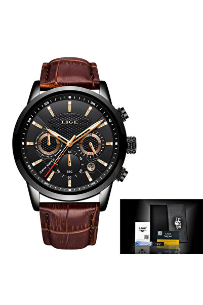 Lige Ανδρικό Ρολόι Elegant Quartz Δέρμα