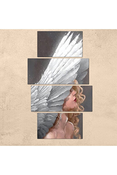 Generic Wall panel - Woman with white wings - 300927 - divided into four pieces