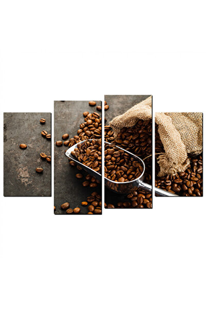 Generic لوحه جداريه - حبوب القهوه - 1570 - مقسمه أربعة قطع
