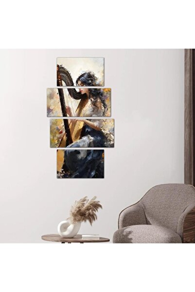 Generic Harpist Wall Plaque - 24549 - Divided into 4 pieces