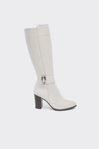 derinet Hakiki Deri Fermuarlı Kadın Çizme