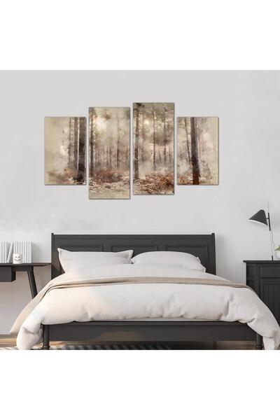 Generic لوحه جداريه مودرن رسمة غابه - ٢٤٥٠٤ - مقسمه أربعة قطع