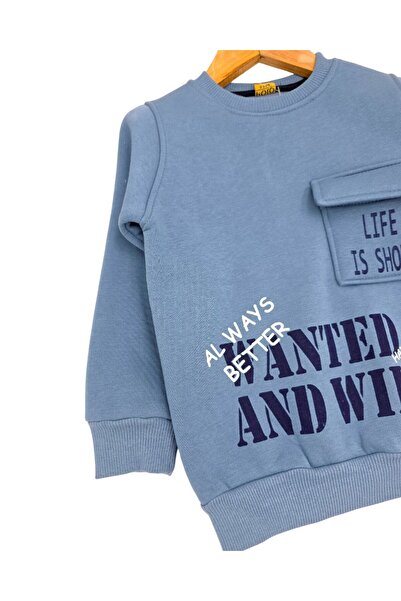 Ege Bebek Boys' 3-Strand Sharded Winter Tracksuit Set / 2-10 Years Old / Boys' Sweatshirt, Trackpants