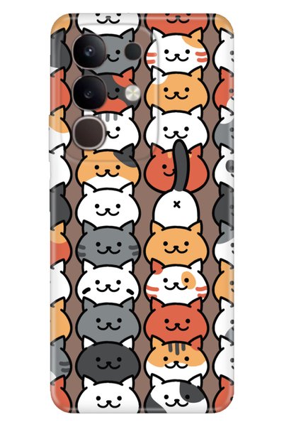 Cekuonline Vivo Y29 Case Colorful Silicone Printed Tpu Nankör Cat