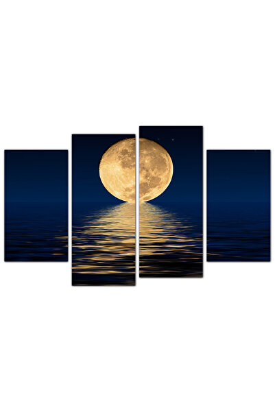 Generic لوحه جداريه - القمر و إنعكاسه على البحر - ٧٢٨ - مقسمه أربعة قطع