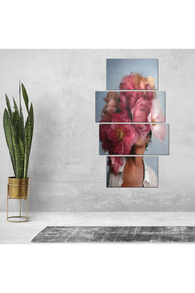 Generic لوحه جداريه - رسمة إمرأه - 0300931 - مقسمه أربعة قطع