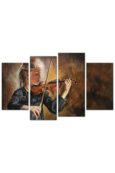 Generic لوحه جداريه - فتاة صغيرة تعزف الكمان - ٥٤٥ - مقسمه أربعة قطع