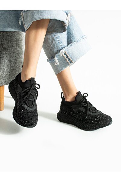 ALEMDAR AYAKKABI SOFFİO Crne T Sa kamenčićima Ženske Tenisice