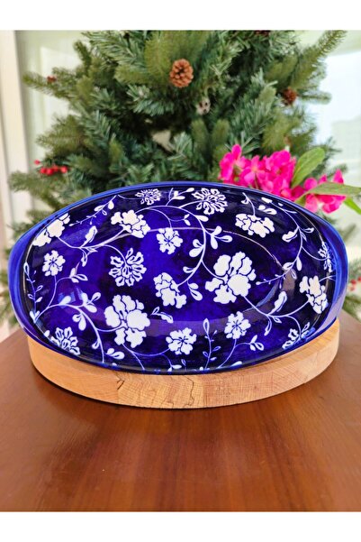 Madame Coco Rêve Bleu Rennes New Bone China Oval Kulplu Tabak 12x21 cm - 1 Adet
