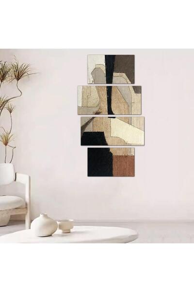 Generic لوحه جداريه مودرن فن تجريدي - 24071 - مقسمه أربعة قطع