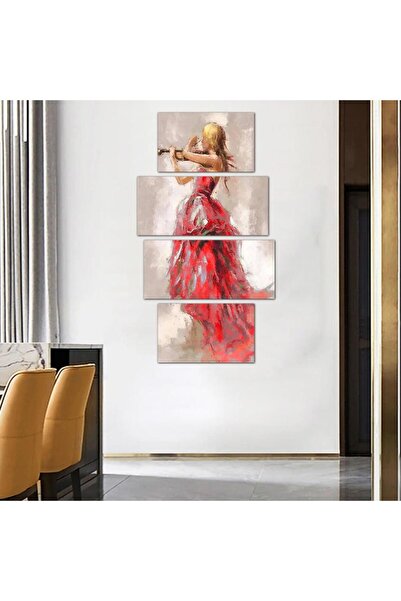 Generic Modern wall painting of a woman playing the violin - 24077 - divided into four pieces