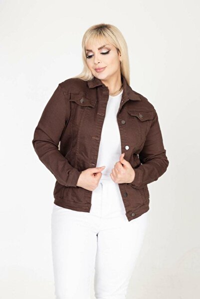 Işşıl 301-Памучна габардинна спортна яке с разтеглив материал за големи размери