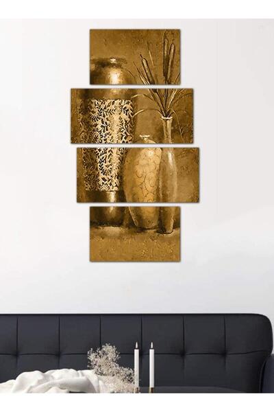 Generic Modern wall panel with vases and plants - 25510 - divided into four pieces