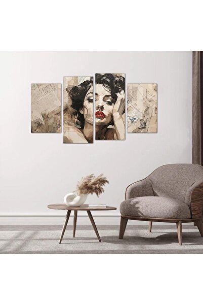 Generic لوحه جداريه رسمة إمرأّه - ٢٤١٦٧ - مقسمه أربعة قطع