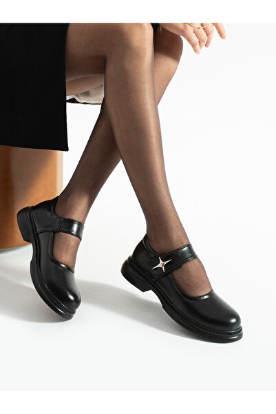 ALEMDAR AYAKKABI Clash Women's Loafer with Black Velcro Helmet (Fastener)