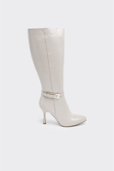 derinet Hakiki Deri İnce Topuk Kadın Çizme