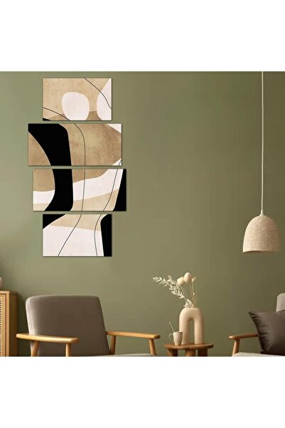 Generic لوحه جداريه مودرن فن تجريدي - 24084 - مقسمه أربعة قطع