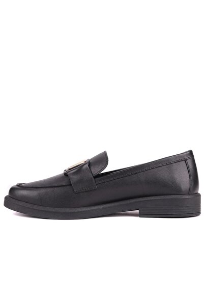 SailLakers - Black Color Genuine Leather Laceless Women's Casual Shoes 261-25By042121V