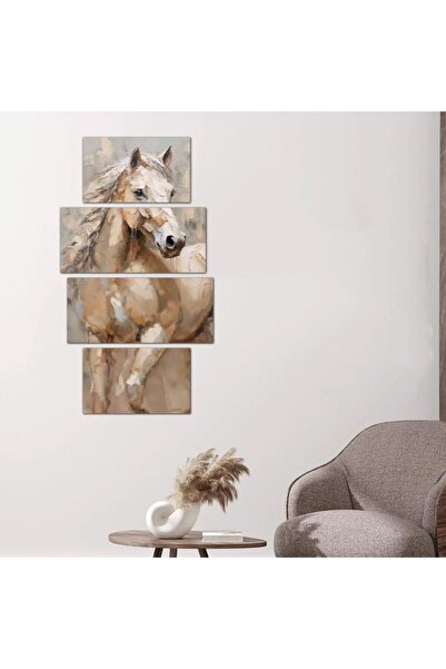 Generic لوحه جداريه رسمة حصان - ٢٤١٥٦ - مقسمه أربعة قطع