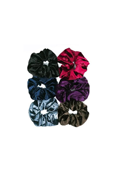 OEM Set 12 elastice de păr, multicolor, catifea cu strasuri, dimensiuni 5x12x...