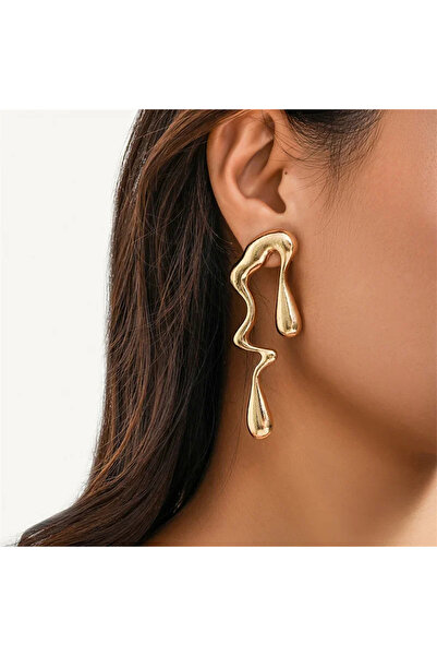 lor Cercei mari aurii design abstract