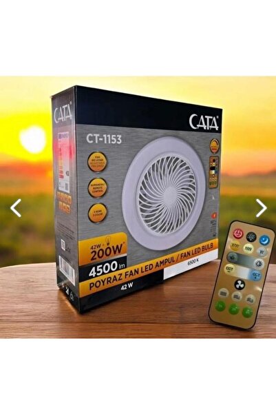 Cata 42W Poyraz Fan Led Ampül Kumandalı CT-1153 Işıklı Vantilatör