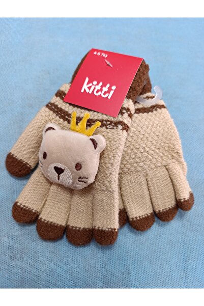 Kitti قفازات صوفية محبوكة للشتاء للأعمار من 4 إلى 8 سنوات