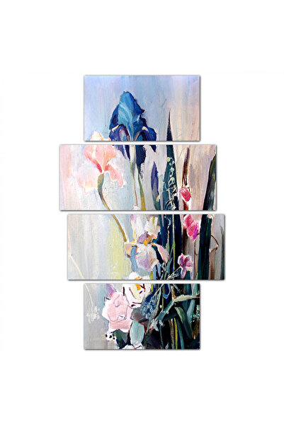 Generic لوحه جداريه - رسمة زهور - م1549 - مقسمه أربعة قطع