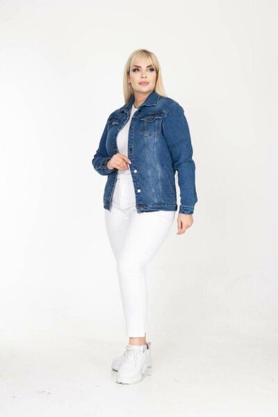 Işşıl 301-Plus Size Stretch Denim Sports Jacket