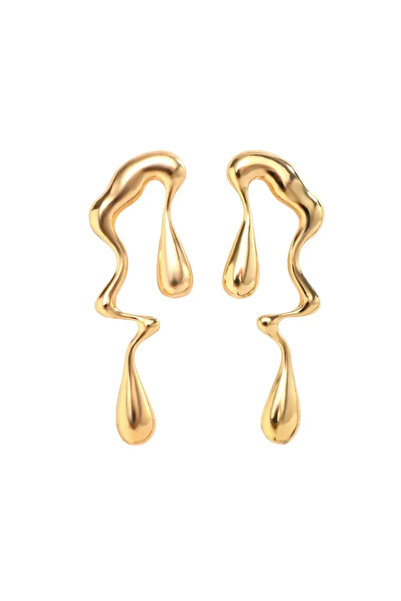 lor Cercei mari aurii design abstract