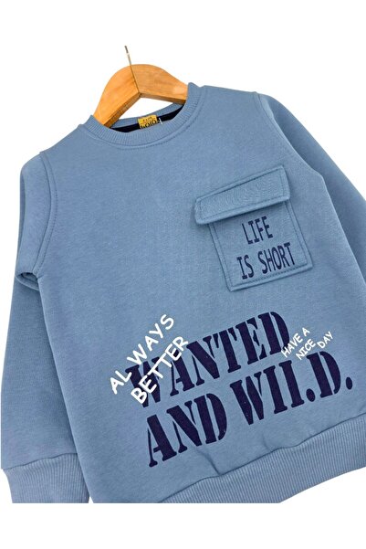 Ege Bebek Boys' 3-Strand Sharded Winter Tracksuit Set / 2-10 Years Old / Boys' Sweatshirt, Trackpants