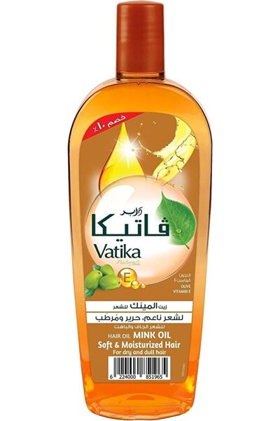 Vatika Doğal Vizon Yağı Saç Yağı - Kuru ve Cansız Saçlar İçin Zeytinyağı ve E Vitamini 180 ml