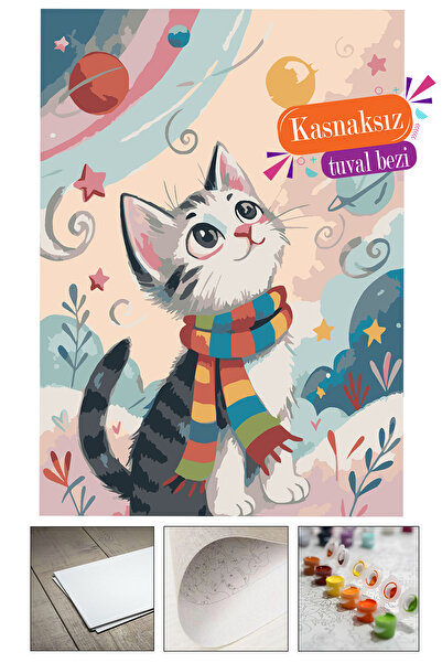 Sulepas Özel Boyama Kağıdı Sayılarla Boyama Seti Boya ve Fırça Dahil (AHŞAPSI...