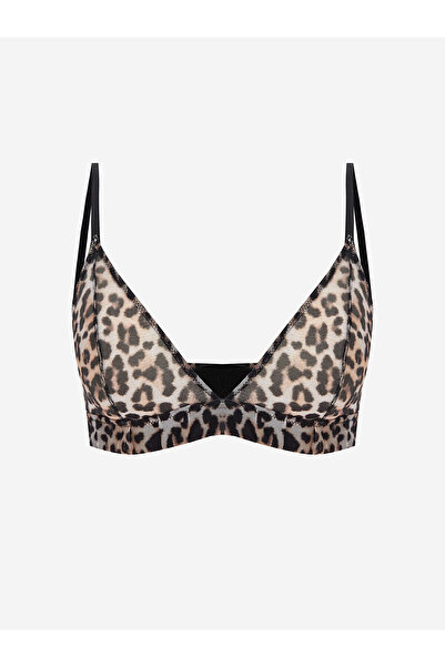 LC Waikiki Kahverengi Balensiz Dolgusuz Leopar Desenli Bralet