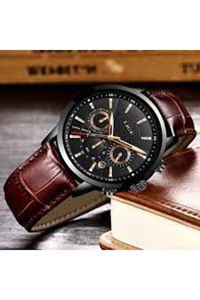 Lige Ανδρικό Ρολόι Elegant Quartz Δέρμα