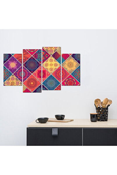 Generic لوحه جداريه - زخارف - 685-f - مقسمه أربعة قطع