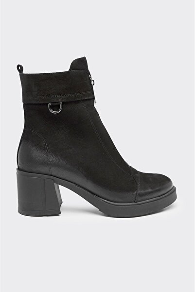derinet Hakiki Deri Fermuarlı Kadın Bot