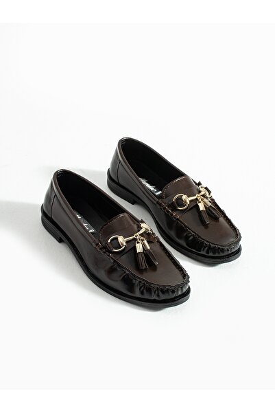 ALEMDAR AYAKKABI Grove Brown Buckle Detail Women's Loafer