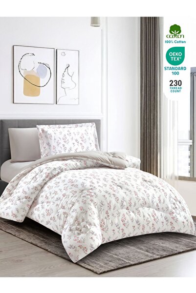 Donetella طقم لحاف قطني مفرد، 4 قطع، 170×230 سم، حشوة 350 جرام لكل متر مربع، طباعة أنيقة