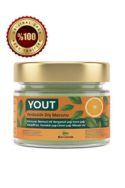 bh bayhekim Bayhekim Yout Yenilebilir %100 Doğal Ve Katkısız Diş Macunu 60 Gr.