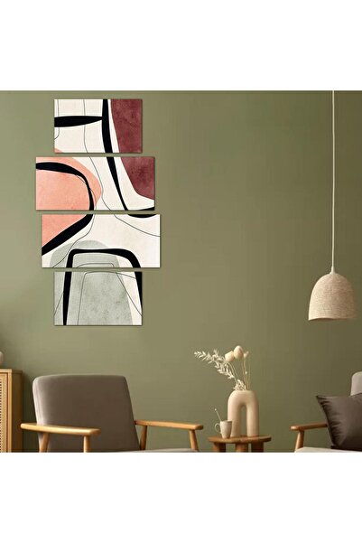 Generic لوحه جداريه مودرن فن تجريدي - 24101 - مقسمه أربعة قطع