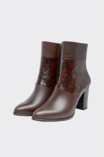 derinet Hakiki Deri Rugan Desenli Kadın Bot