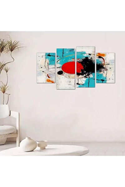 Generic لوحه جداريه مودرن فن تجريدي - 24064 - مقسمه أربعة قطع