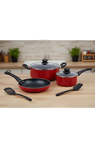 Bisbell 7Piece Nonstick Cookware Set | Fry Pan, Casserole, Sauce Pan & Tools | PFOA/PTFE Free,BB1699